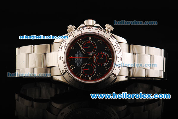 Rolex Daytona Swiss Valjoux 7750 Automatic Movement Full Steel with Black Dial and Arabic Numerals - Click Image to Close